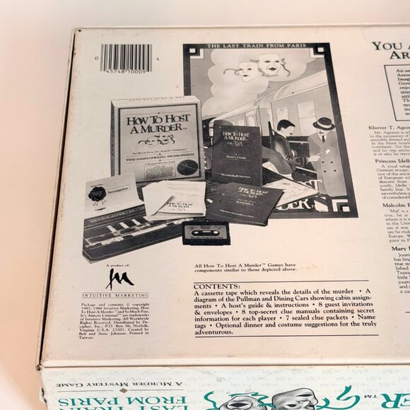 Vintage How To Host A Murder Dinner Mystery Game Last Train From Paris 1986 - Picture 5 of 16